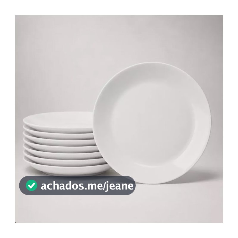 Jogo De 12 Pratos Em Opaline Vidro Branco Mesa Posta Branco Liso