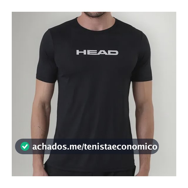 Camiseta Head Ludo Square Centro Preta Tênis E Beach Tennis