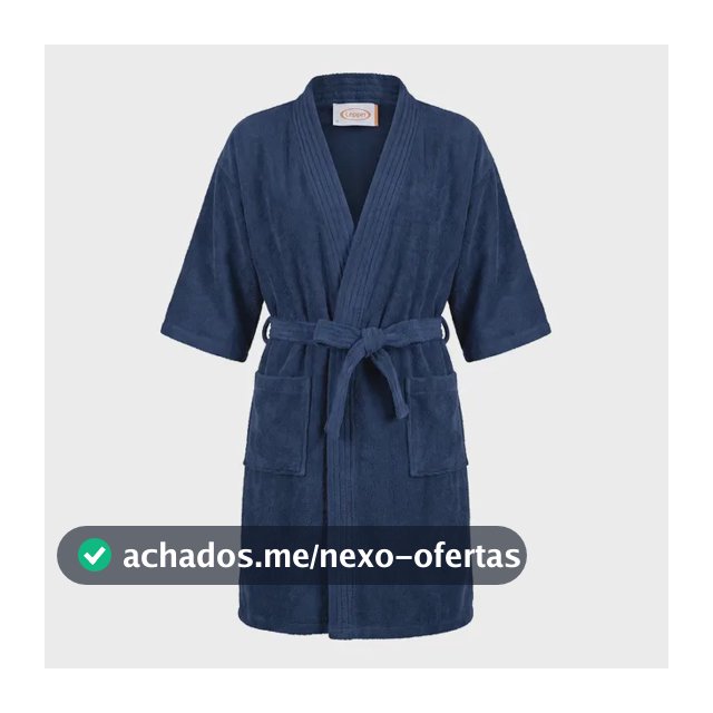 Roupão Felpudo Atoalhado Unissex Malibu Lepper Azul-marinho M