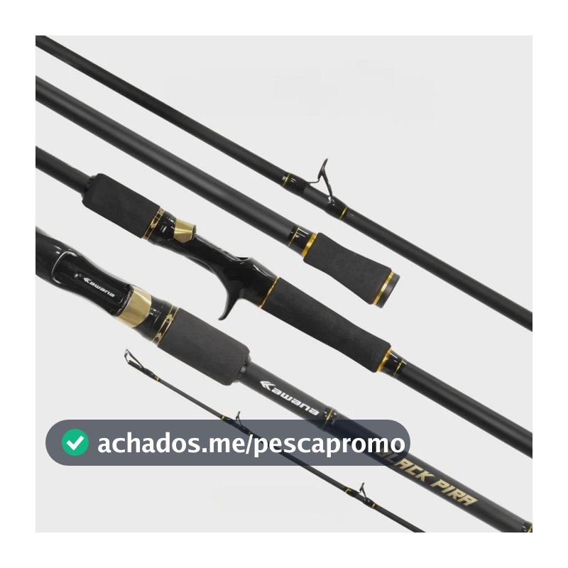 Vara Para Tamba Carretilha Black Pira C802h 2,40mts 2 Partes