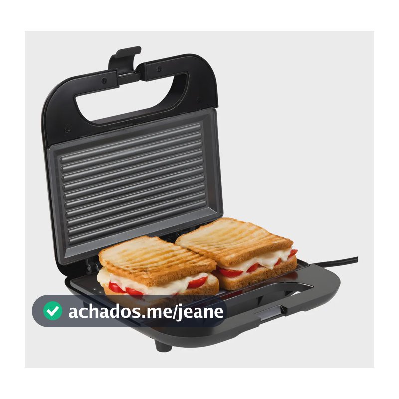 Sanduicheira Grill Elétrico Antiaderente Goo&Go 750W Preto