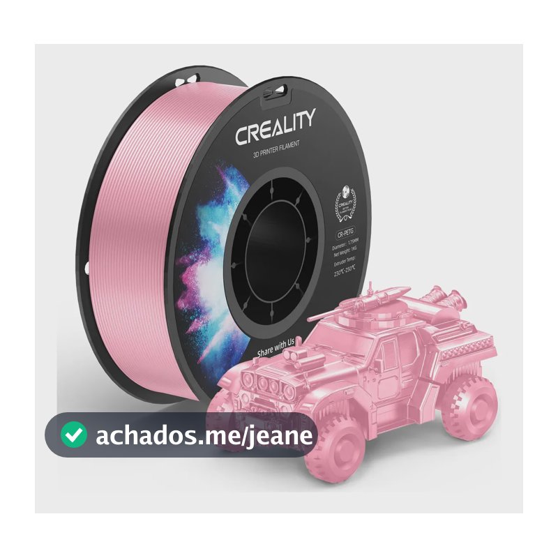 Filamento Petg Oficial Creality Impressora 3d 1kg 1.75mm Rosa