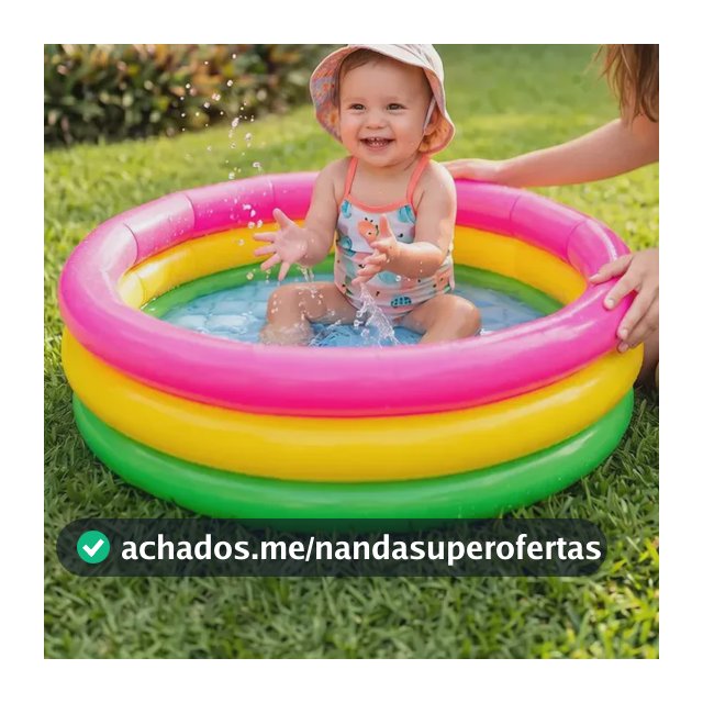 Piscina Inflável Infantil Bebê Redonda Pequena Colorida 28 Litros Vinil 61cm Diâmetro Para Criança 1 Ano 2 Anos 3 Anos Mini Verão 2 Pessoas Kit Reparo Presente Menino e Menina Louis Riel Acustico