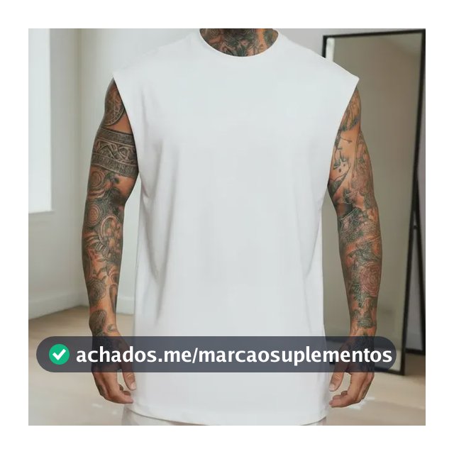 Regata Oversized Masculino Tamanho Grande Básica Lisa Branco P