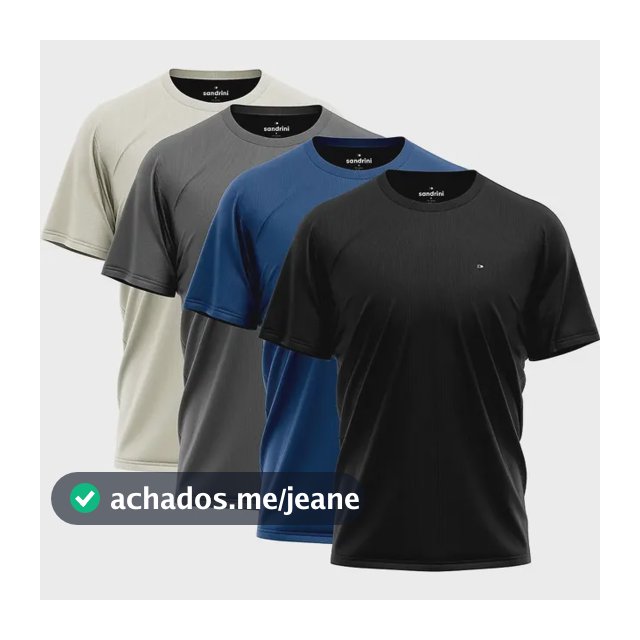 Kit 4 Camiseta Dry-fit Sandrini Masculina Academia Caminhada