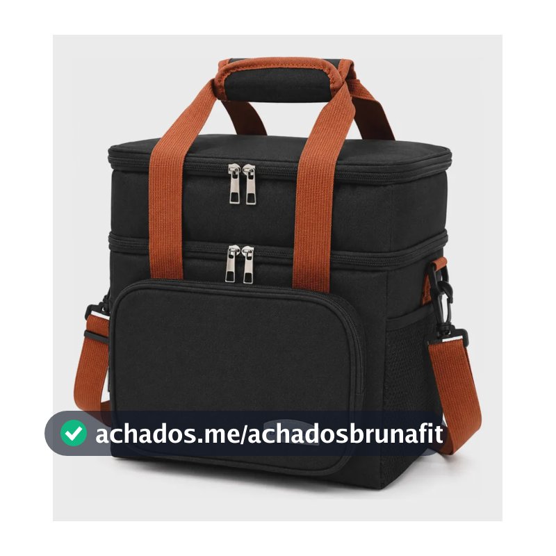 Bolsa Termica Marmita Lancheira Grande Alça Ombro Trabalho Academia Passeio Preto