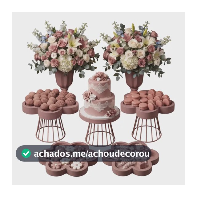 Kit Decoração De Festa Mesa Doceira 7 Peças Boleira Completo