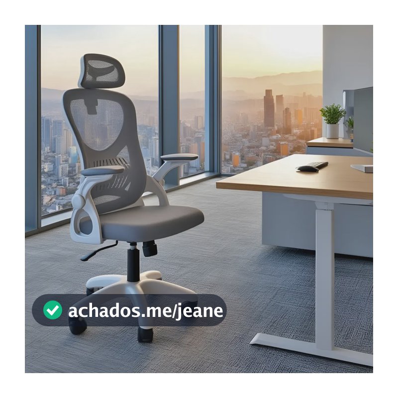 Cadeira De Escritório Columbus Presidente Ergonomica Cinza Mesh