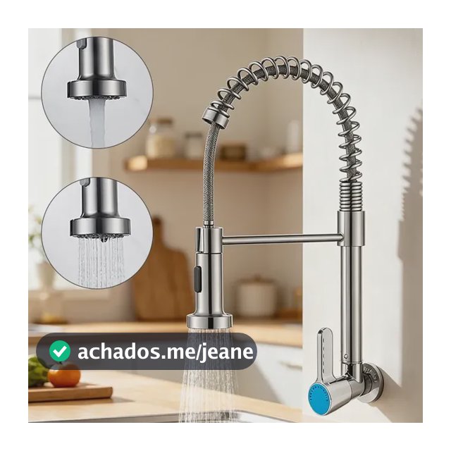 Torneira De Cozinha Parede Para Pia Gourmet Flexível