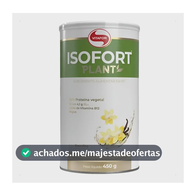 Suplemento Isofort Plant Vegano Baunilha 450g Vitafor Baunilha