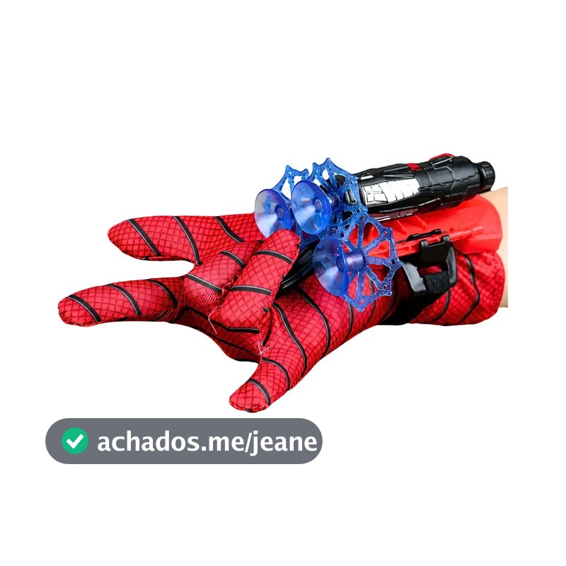 Luva Homem Aranha Spiderman Lançador Teia Super Hero Criança Azul E Vermelho