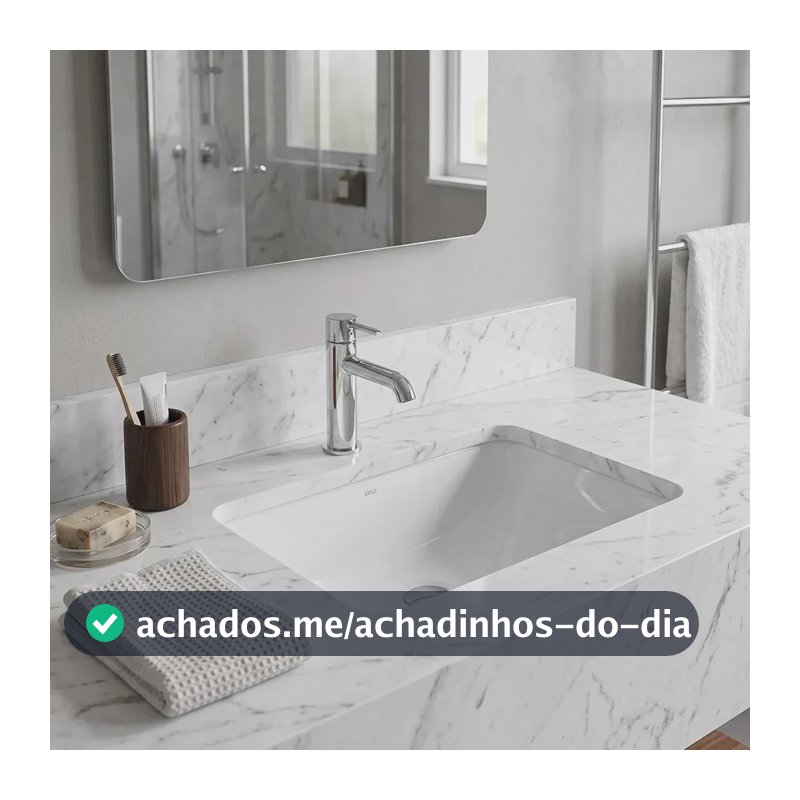 Cuba de Embutir Deca Retangular L.375.17 de Cerâmica Branca Brilhante