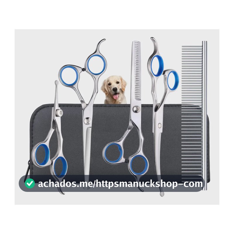 Kit 4 Tesoura Tosa Banho E Tosa Pet Shop Profissionais