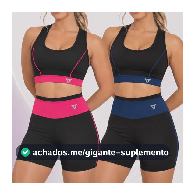 2 Conjunto Fitness Feminino Top E Short De Academia