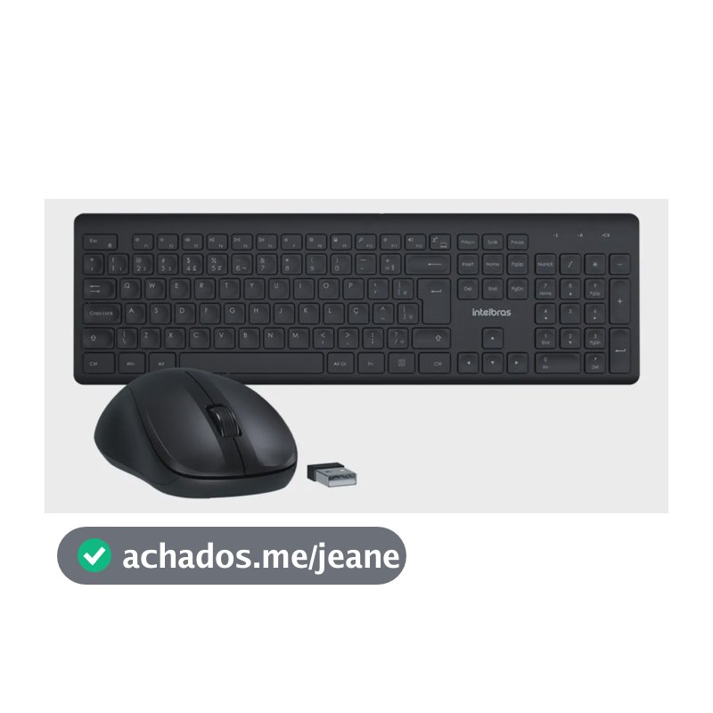 Kit Teclado e Mouse Sem Fio CSI50, 2.4GHz, ABNT2, Preto Intelbras