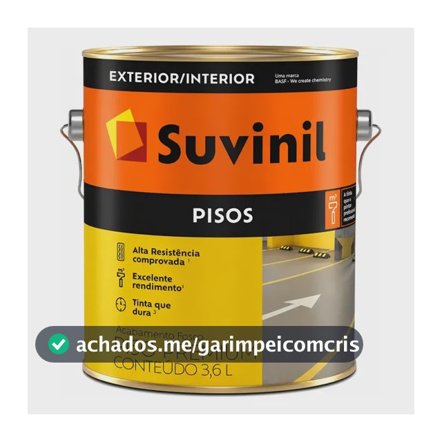 Tinta Acrílica Suvinil Premium Para Piso 3,6l Cores Basicas Branco Fosco