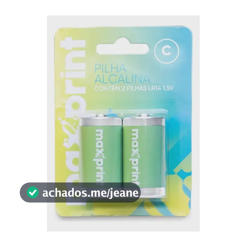 Pilha C Média Alcalina 1,5v Alta Potência Maxprint