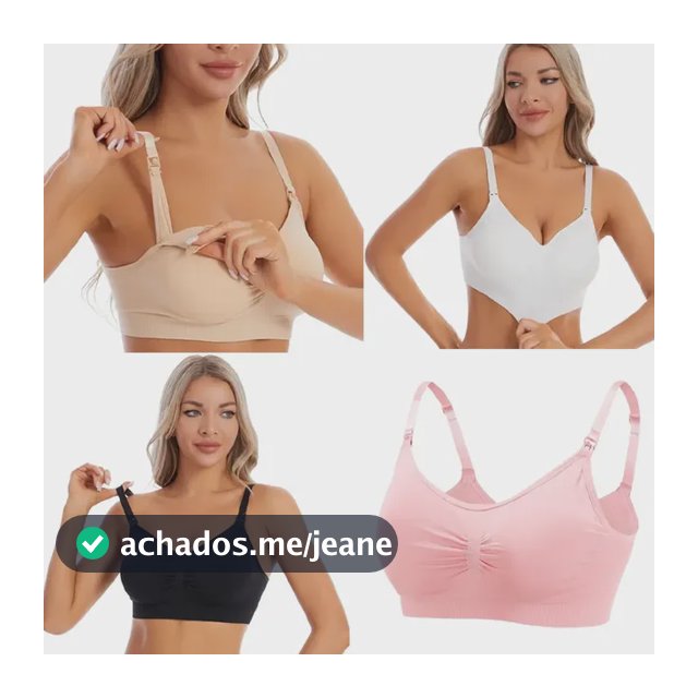 Kit 4 Sutiã Amamentacão Gestante Renda Reforcado Confortãvel