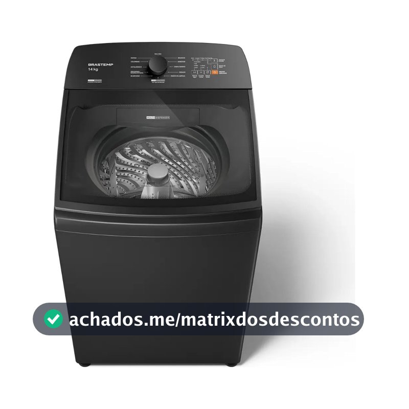 Máquina de Lavar Brastemp 14Kg Cinza Smart Sensor- BWJ14A9