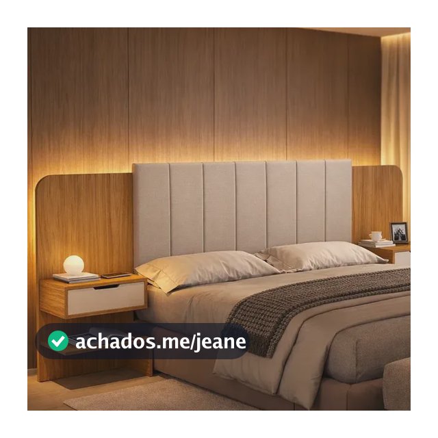 Cabeceira Maisa Com Estofado E Criado 1,40 Para Cama Box