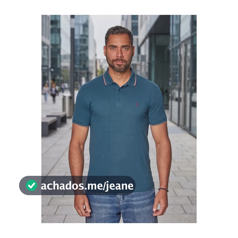 Camisa Polo Reserva Enxuto Novo Friso Petroleo Vd Liso M