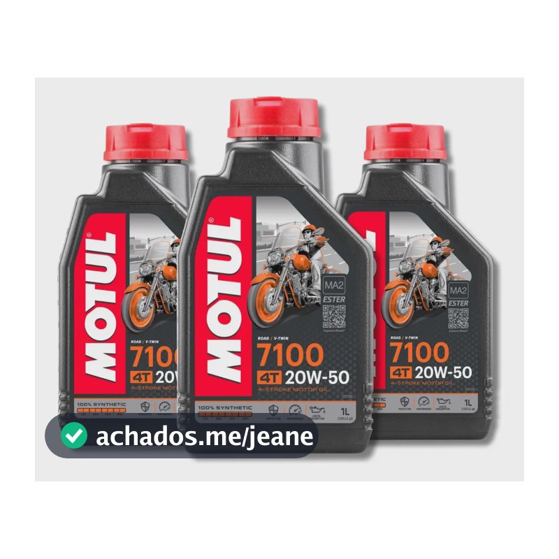 Kit Óleo Motul 7100 4t 20w50 3 Litros 100% Sintético