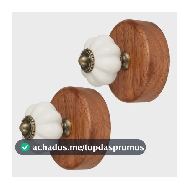 2 X Gancho Parede Cabide Madeira Porcelana Abóbora Premium