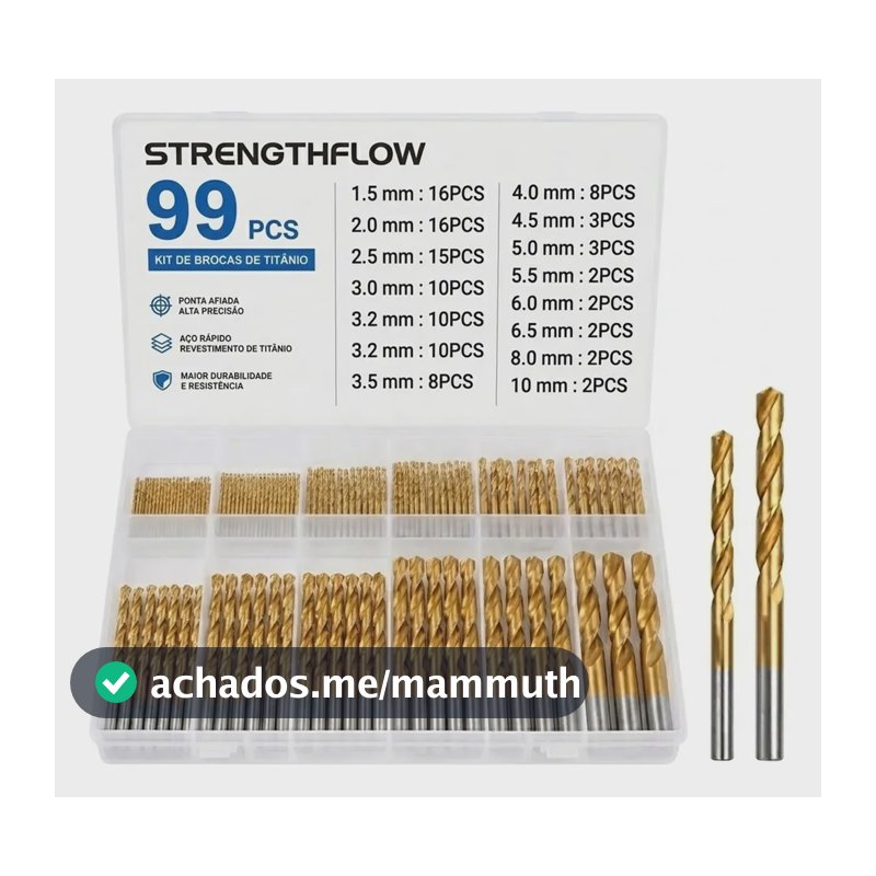 Kit 99 Brocas Aço Rápido Videa Furadeira 1,5 A 10 Mm