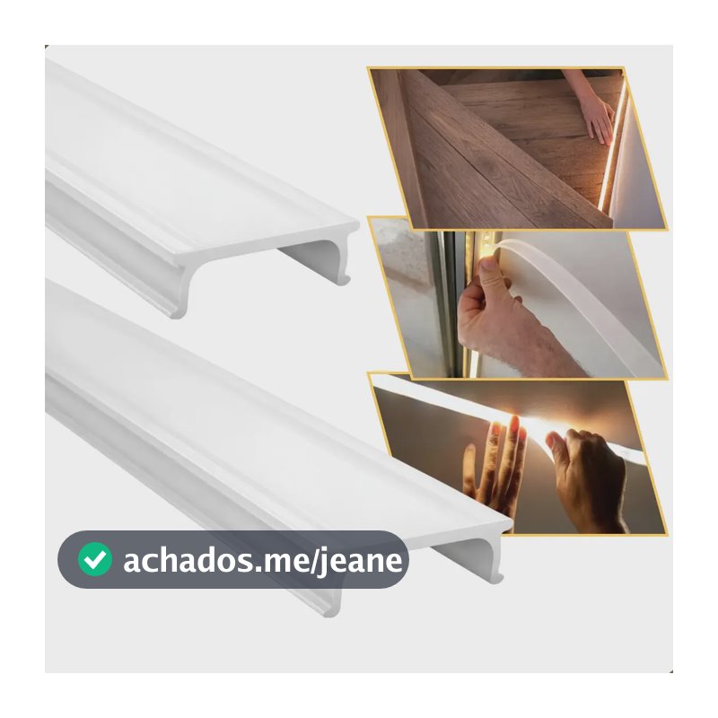 30m Lente Difusora Flexível Silicone Leitoso Fita Led Canaleta Perfil Calha Acabamento