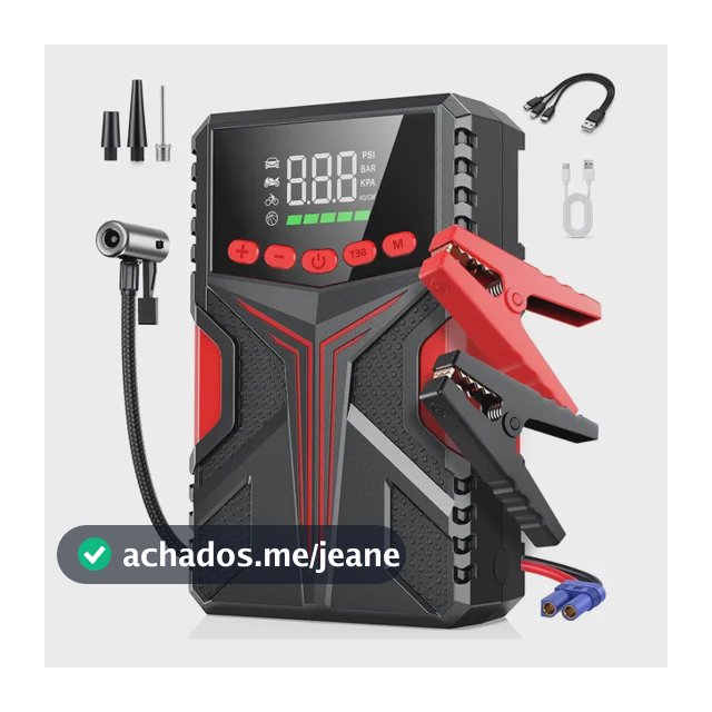 Auxiliar De Partida 6000A Carregador De Portatil 35000mah MAIZHELUN Power Bank Compressor Ar Inteligente De 150psi Com Inflador Rápido, Visor e Luz Led Para Motocicletas, Carros e Automóveis