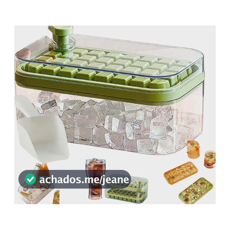 Forma De Gelo 64 Cubos Camada Dupla Recipiente Tampa/bandeja
