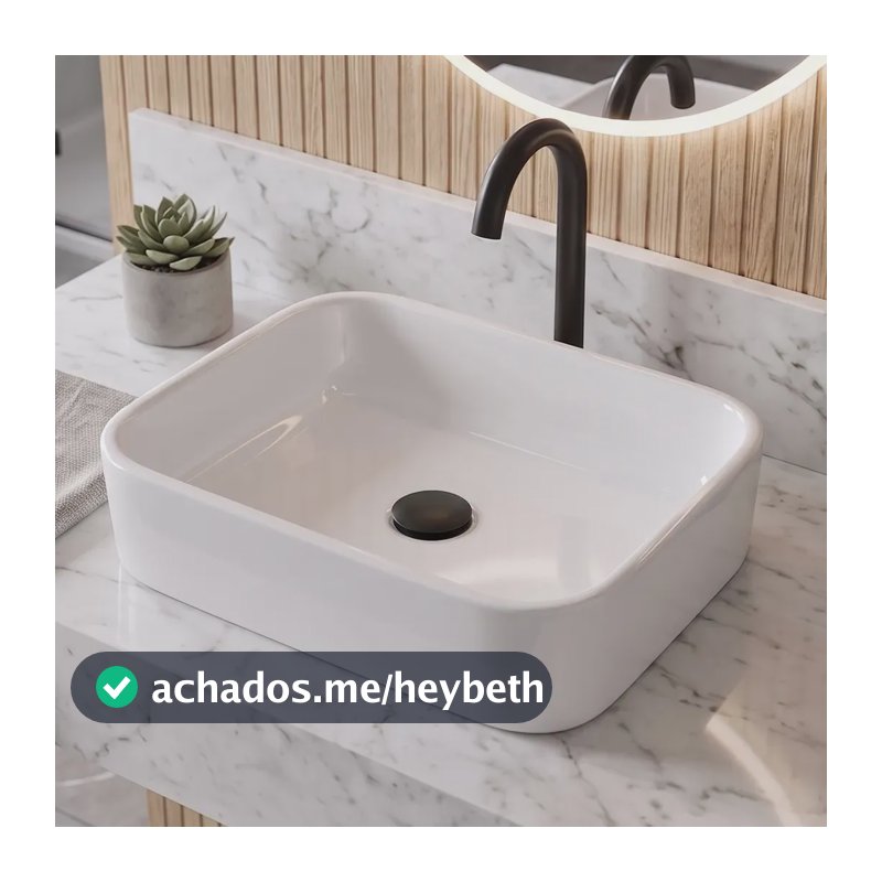 Cuba P/ Banheiro Lavabo Rectangular De Apoio Sobrepor Branco Brilhante Ache Aqui Lar