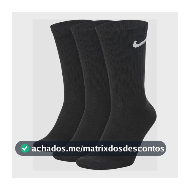 Meia Nike Everyday Lightweight Training Crew (3 Pares) Mascu