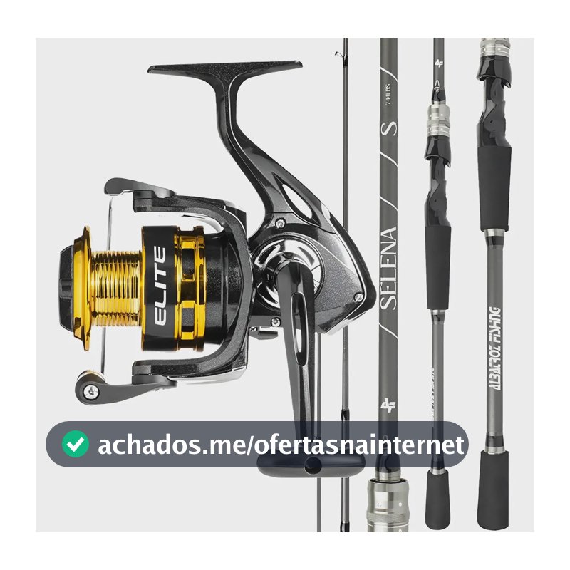 Molinete Resistente Elite Gold Vara Selena Kit Pesca 12kg
