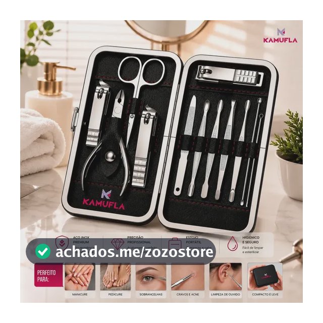 Kit Cortador De Unha Portátil Estojo Alicate Manicure 12 Pç Desencravador De Unha Manicure Alicate Lixa Profissional Tesoura Empurrador De Cutículas Pinça Portátil Dobrável