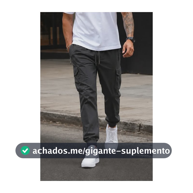 Calça Cargo Para Homem Slim Com Elastano Esportiva Preto G 44