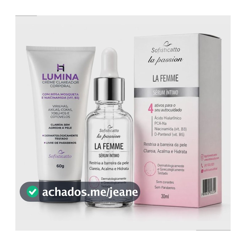Kit Sérum Íntimo Hidratante + Creme Clareador Virilha Axilas