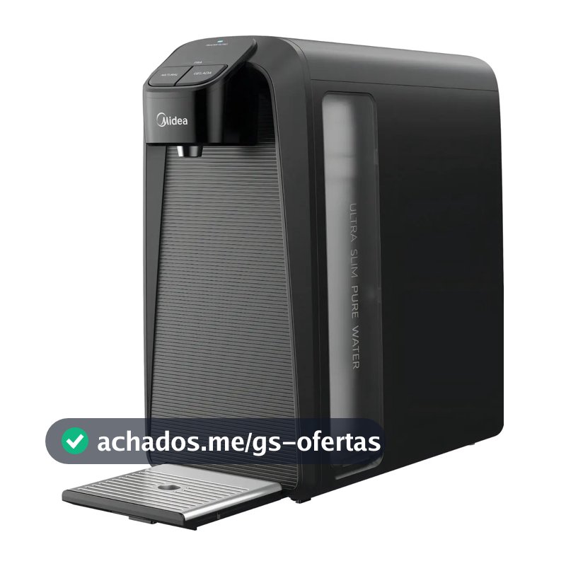 Purificador Midea SlimPure Bivolt Cinza Filtro 2 Estágios