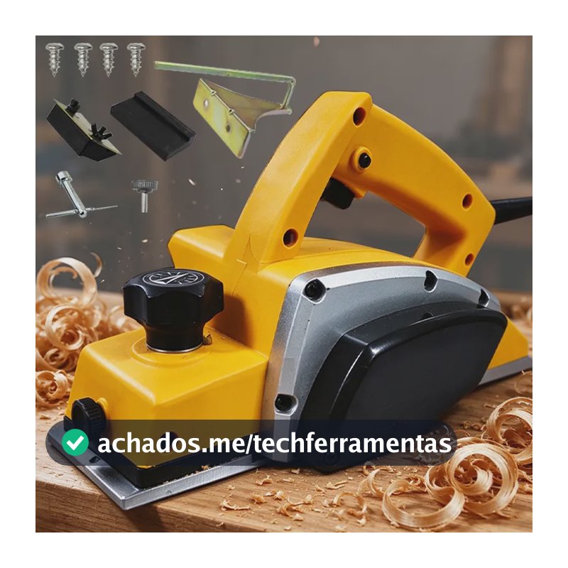 Plaina Elétrica Manual Profissional Para Madeira-1680w 82mm Amarelo-220v 220v