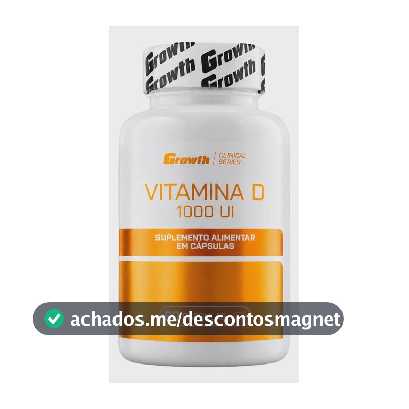 Vitamina D 1000ui 60 Caps Growth Supplements - Sem Sabor Sem Sabor