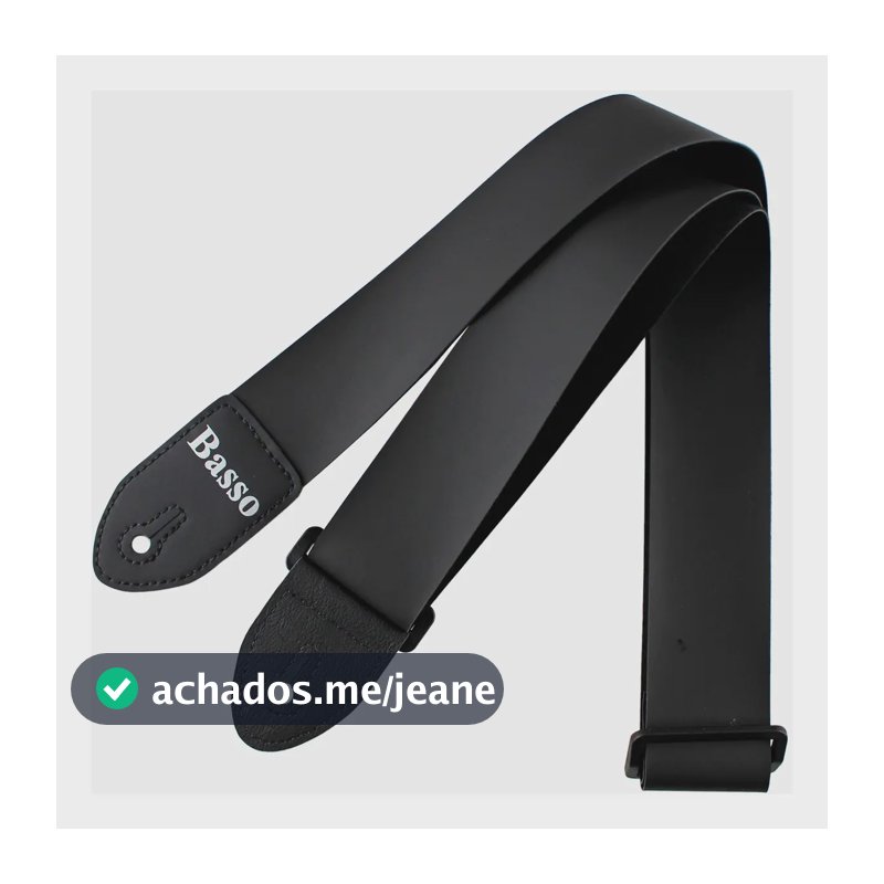 Correia Alça Violão Guitarra Baixo Basso UK Ny 01 Sintético Preto Liso