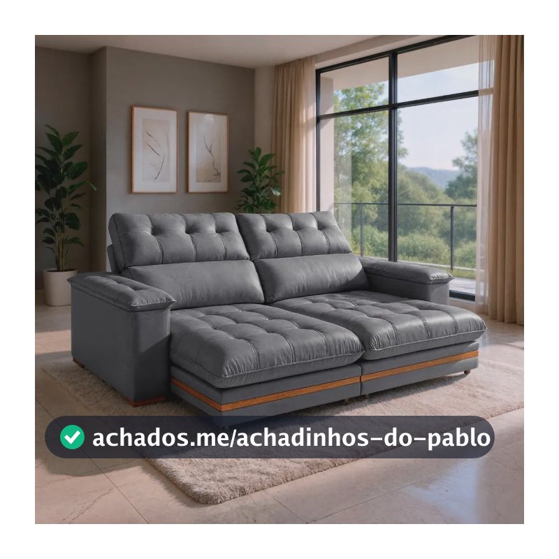 Sofá 4 Lugares 2,50m Retrátil E Reclinável Turim Bom Pastor