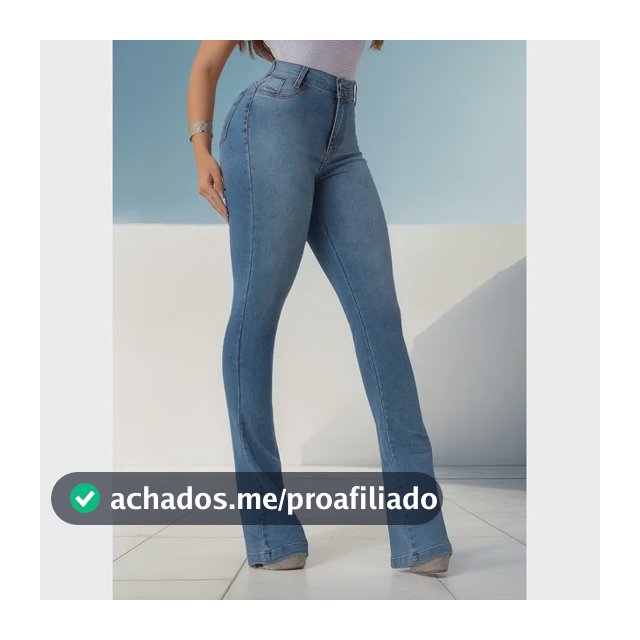 Calça Flare Jeans Cintura Alta Com Elastano Flaer Cos Alto