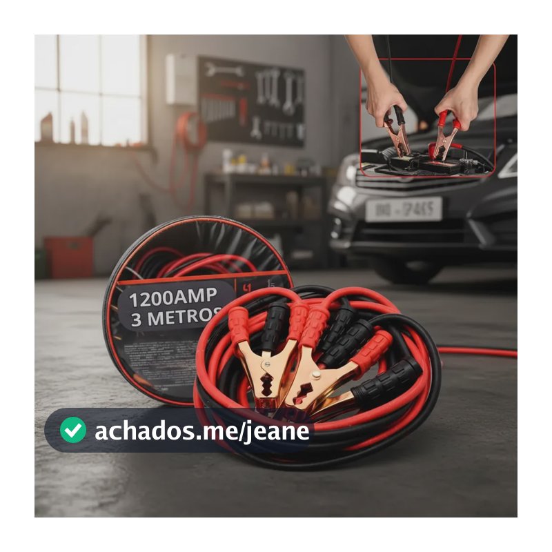 Cabo Bateria Chupeta 3 Mts Emergência Automotivo 1200amp
