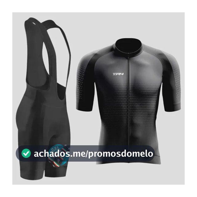 Conjunto De Ciclismo Premium Bretelle Black Forro Gel Homem