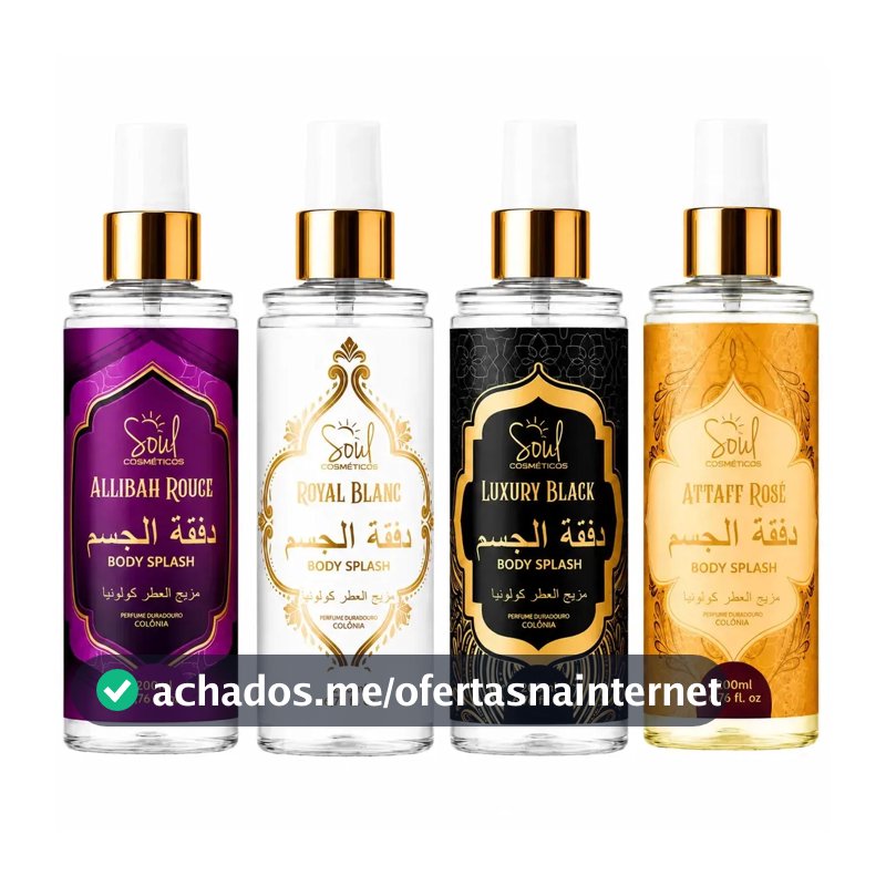 Body Splash Arabe C/4un 200ml Perfume Feminino de Luxo Alta Concentração