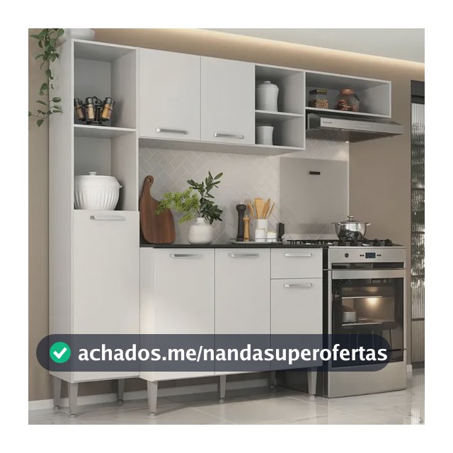 Armário De Cozinha Compacta Smart Multimóveis Mp2183 Cor Branco