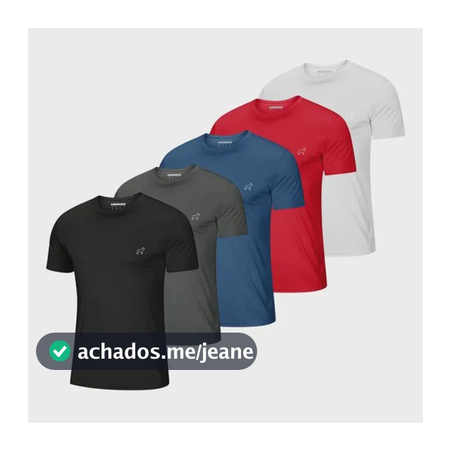 Kit 5 Camisetas Parvori Dry Fit Academia Esportes - Slim Fit
