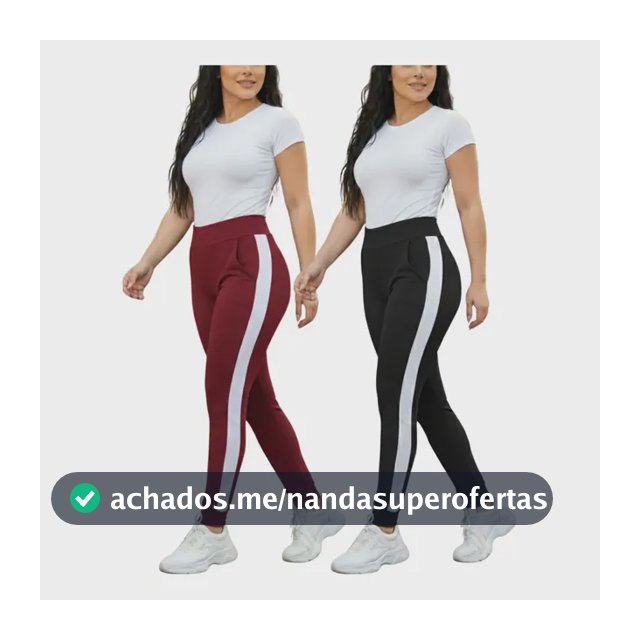 Kit 2 Calças Jogger Feminina Crepe Listra Lateral Amariti