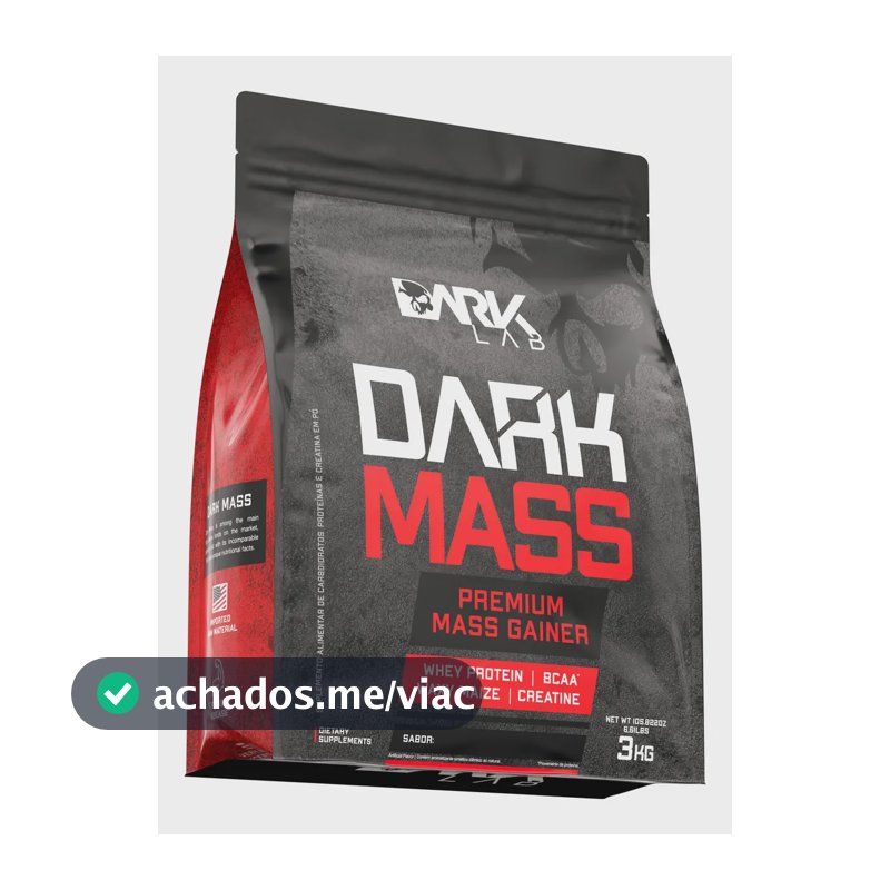 Hipercalórico Dark Mass 3kg Chocolate Branco c/ Morango Dark Lab